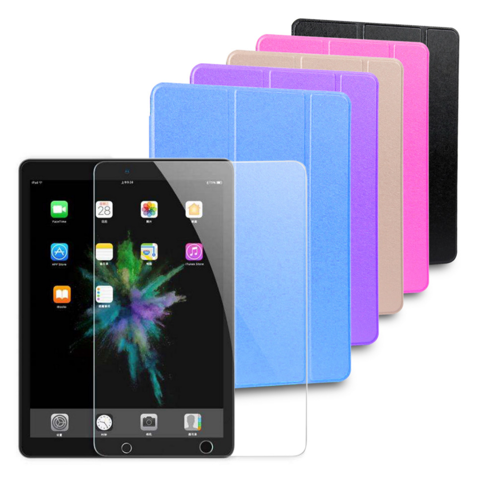 [LS55 Exquisite Silk Texture Style]10.5-inch iPad Tablet Protective Case (Compatible with 10.5-inch iPad Air 2019/iPad Pro 2017) (with Tempered Glass Screen Protector), , large
