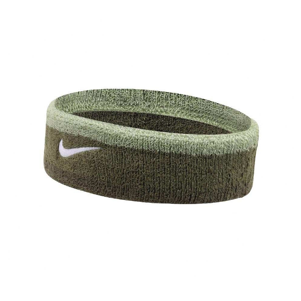 NIKE SWOOSH頭帶 止汗髮帶 健身 訓練 跑步 戶外運動 簡約 素色 吸汗 乾爽 透氣 彈性 柔軟 舒適 軍綠白, , large