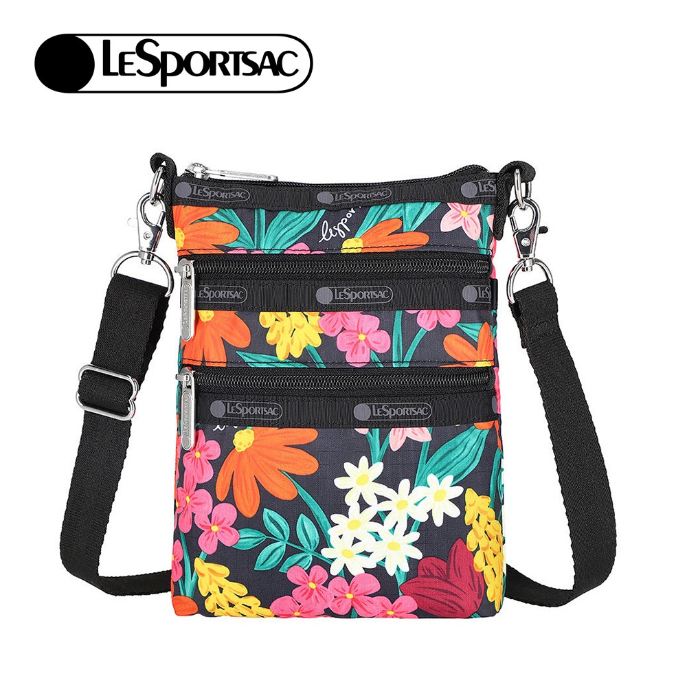 Lesportsac 3 Zip Crossbody 三層拉鍊斜背包/ 繽紛花園, , large