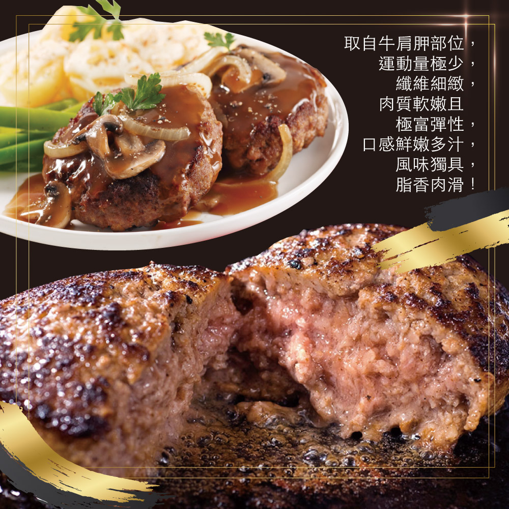 赤豪家庭私廚 美式牛肉漢堡排任選1.4kg(厚200g/片薄100g/片)_任選, , large