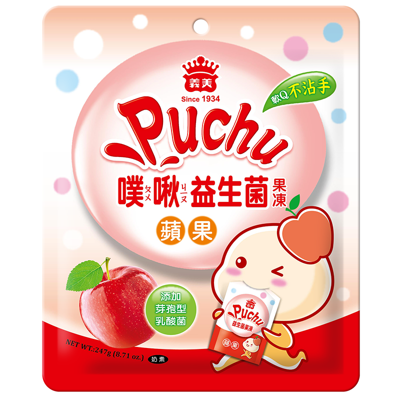 義美噗啾益生菌果凍(蘋果)247g, , large