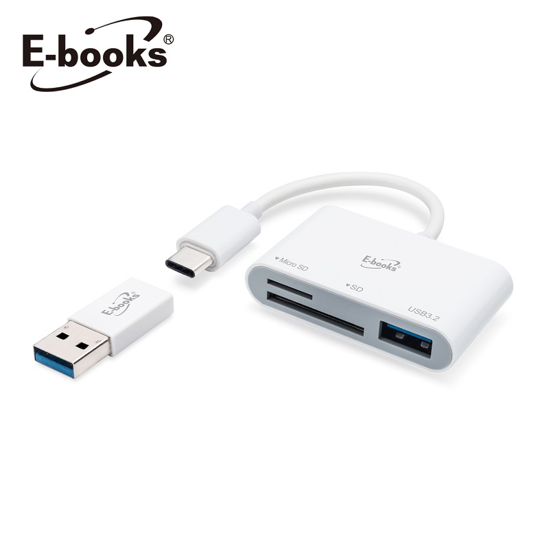 E-books T49 Type-C 3in1 Card Reader, , large