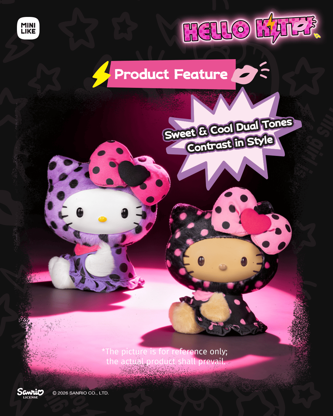 【際洋文化】Hello Kitty款街頭潮變系列毛絨捏捏樂Mini, , large