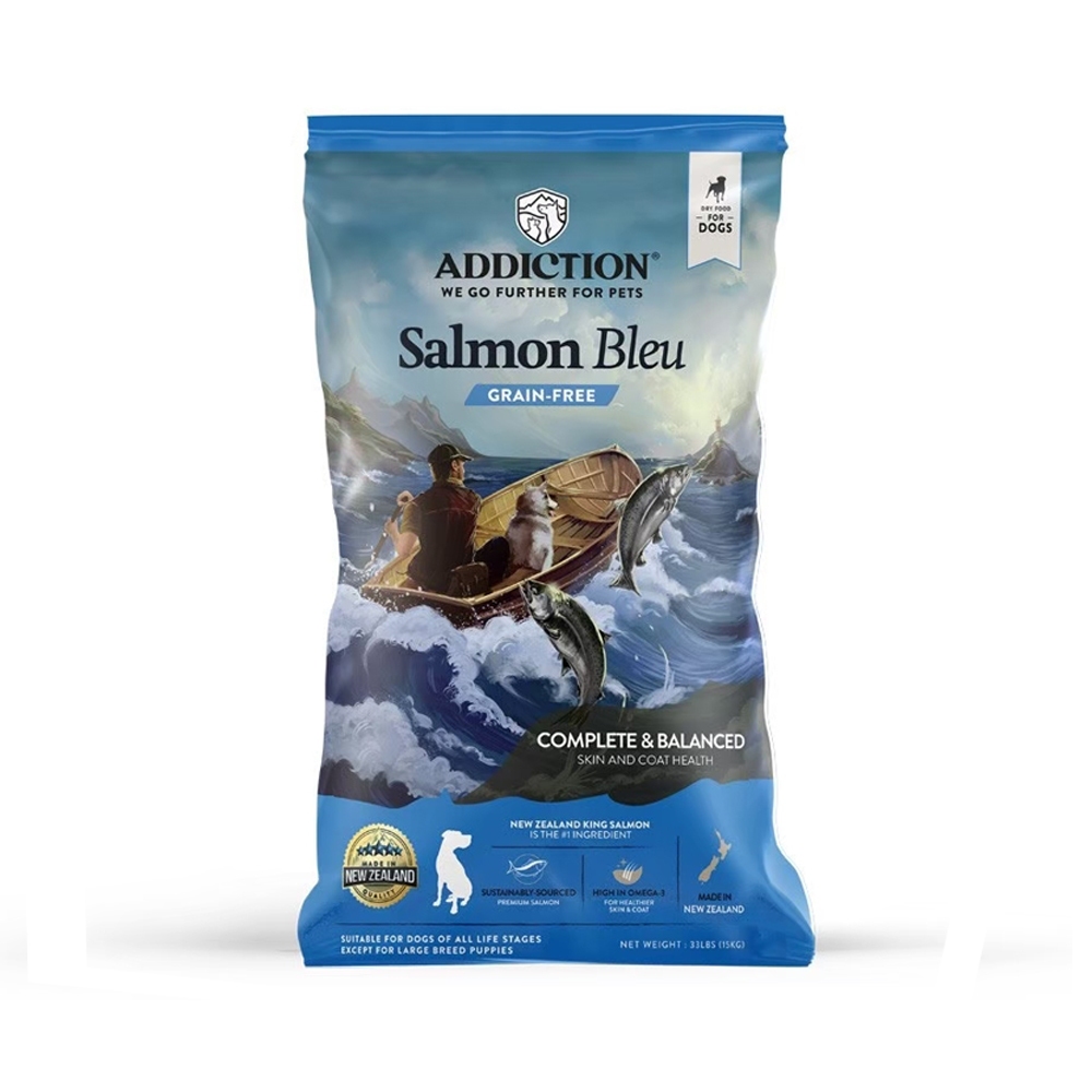 【ADDICTION 自然癮食】藍鮭魚 無穀全齡犬飼料15kg, , large
