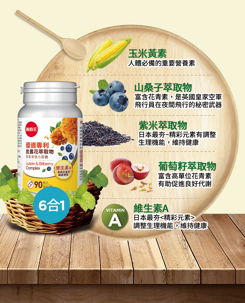 【葡萄王】 優適金盞花葉黃素90粒x3瓶 共270粒 (專利葉黃素配方 FloraGLO 山桑子 葡萄籽), , large