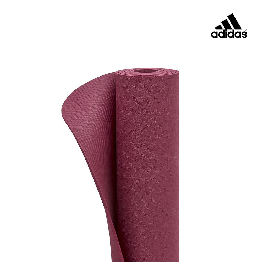 adidas 愛迪達 高階防滑抗菌瑜珈墊-5mm (野莓紅) 附贈背帶, , large