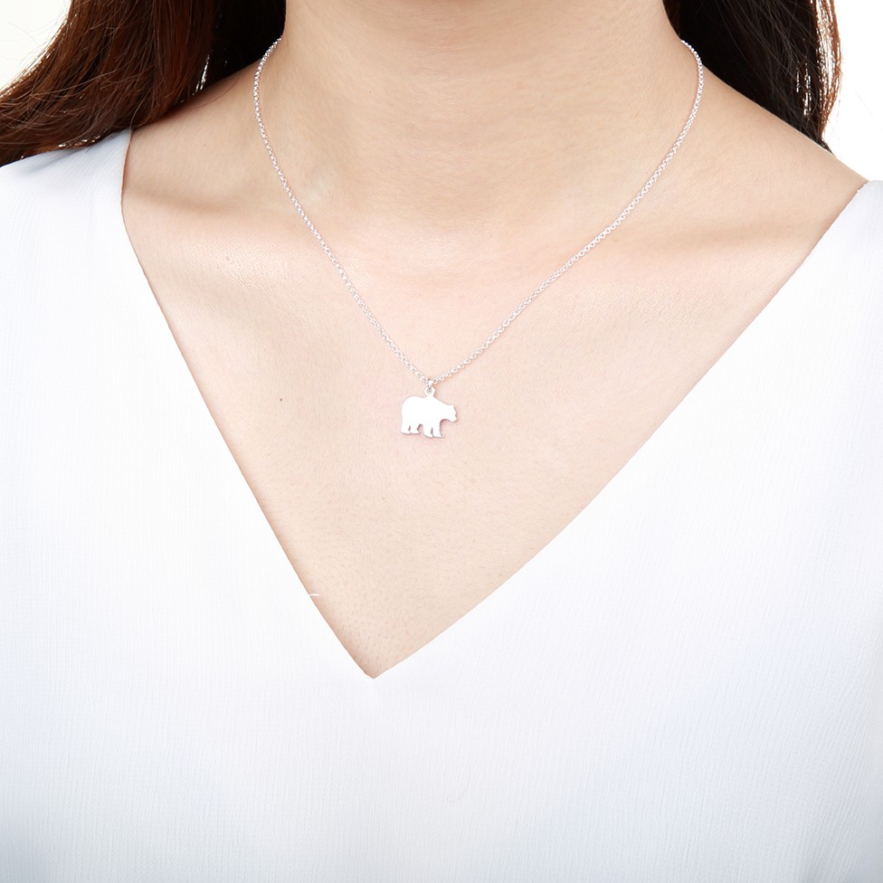 【Angel & Me】Love Two Happiness Bear Couples pair s925 sterling silver necklace, , large