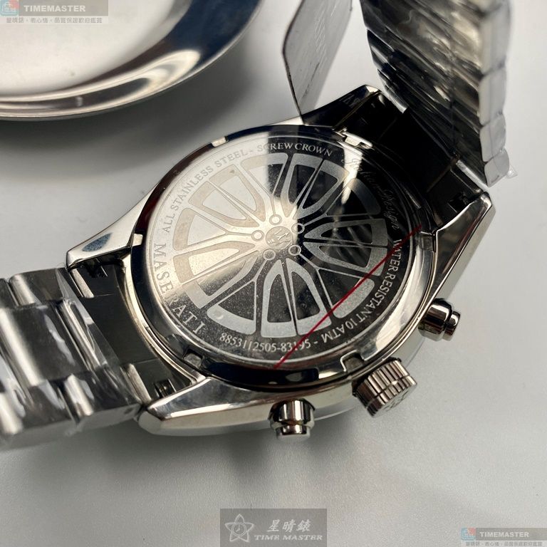 [星晴錶業]MASERATI手錶,46mm,R8853112505寶藍色錶面寶藍錶殼銀色精鋼錶帶款, , large
