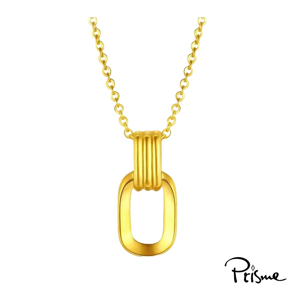 【Prisme Gold】黃金項鍊 幾何雙環 吊墜鍊墜項鍊 (金重：約0.08錢&plusmn;0.03), , large