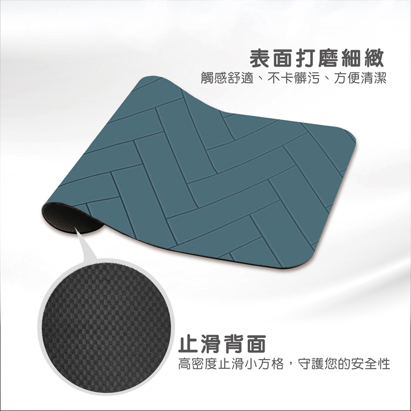 【怪獸】B+ 30秒瞬吸 軟式珪藻土吸水地墊 石板紋系列 (60x40cm) -霧藍潮, , large