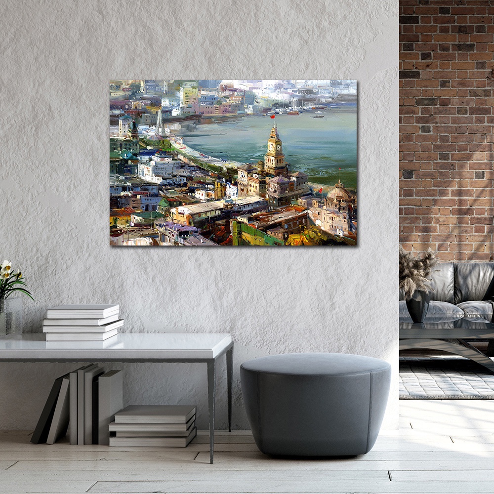 【御畫房】城市印象 國家一級畫師手繪油畫60&times;90cm(VF-17), , large