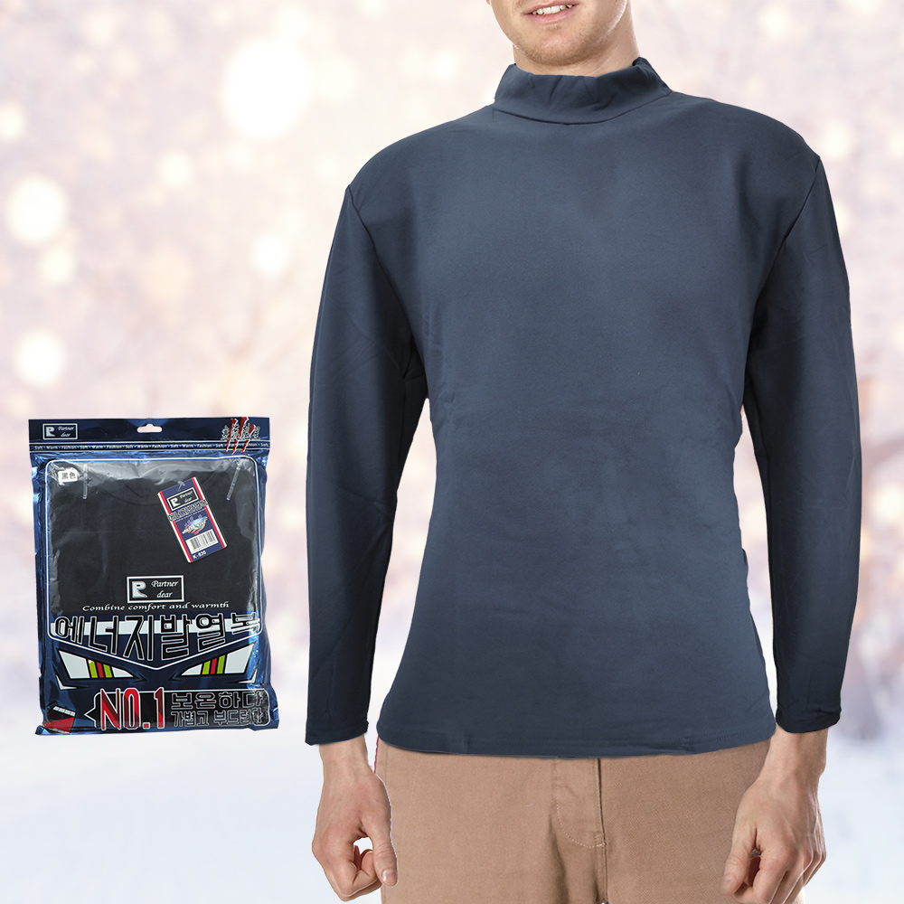 男德絨半高領厚保暖衣-K830-L-4件, , large