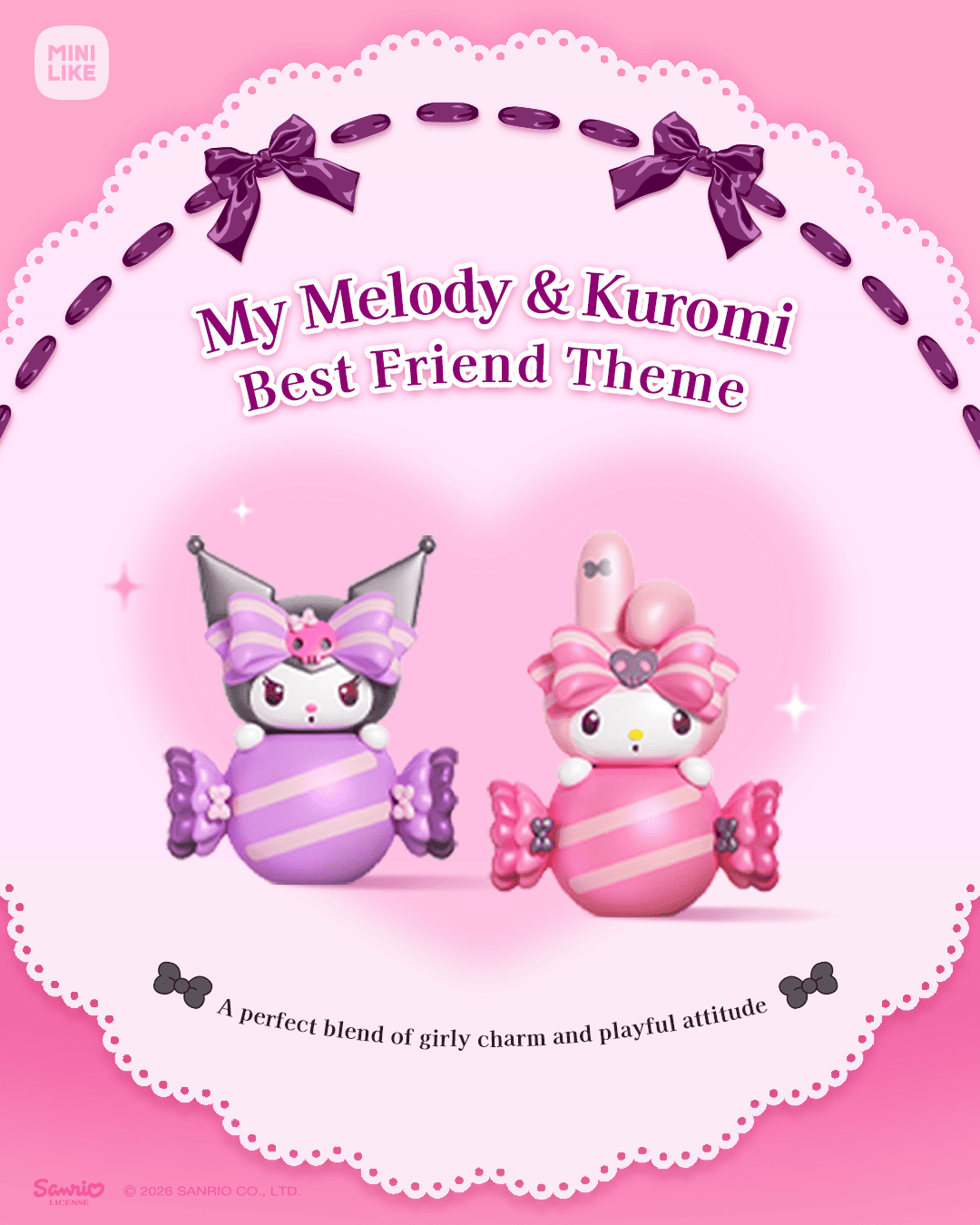 【際洋文化】My Melody&Kuromi糖心蜜約系列萌趣豆, , large