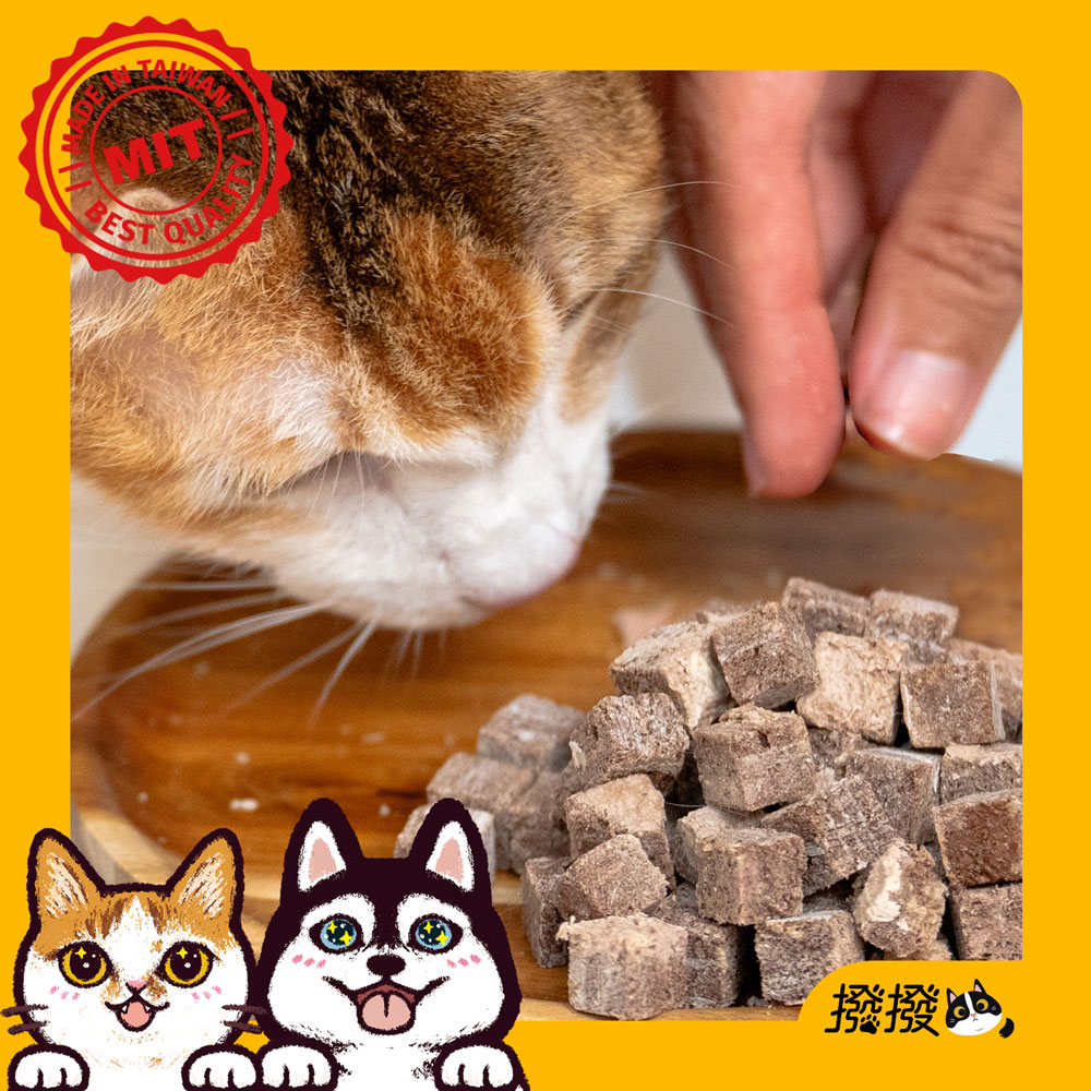 【撥撥】【牛肉片＋牛補鐵丁組】台灣牛肉片凍乾25g/包+台灣牛補鐵丁凍乾25g/包-貓狗適用原肉凍乾, , large