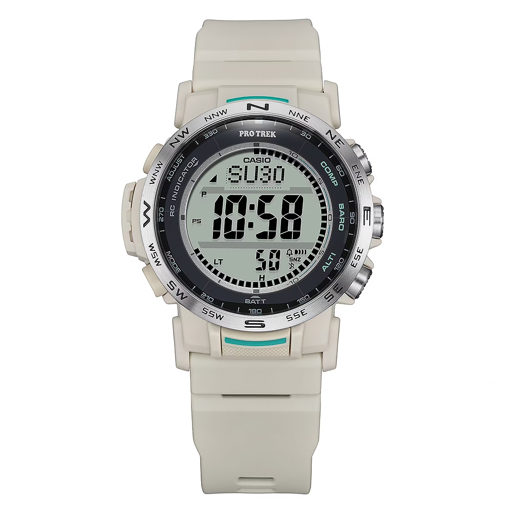 CASIO 卡西歐 PROTREK 戶外多功能太陽能電波手錶 登山錶 氣壓高度溫度 PRW-35-7, , large