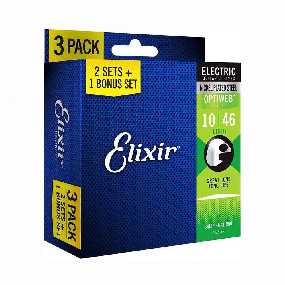 Elixir 16552 Optiweb 超薄包覆 電吉他套弦三包裝 10-46【敦煌樂器】, , large