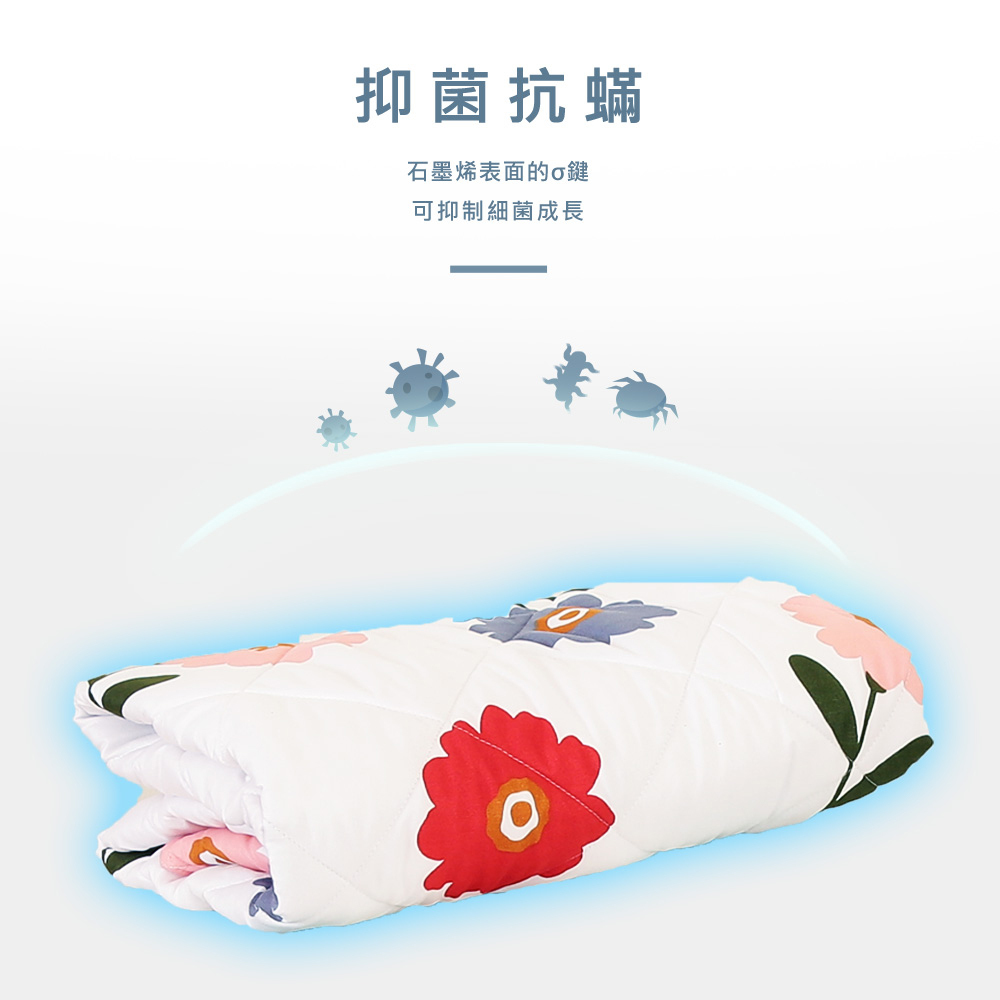 【日本旭川】生命磁醫護級石墨烯四季毯被1入140x225+石墨烯雙人床包枕套組 舒眠放鬆 推薦, , large