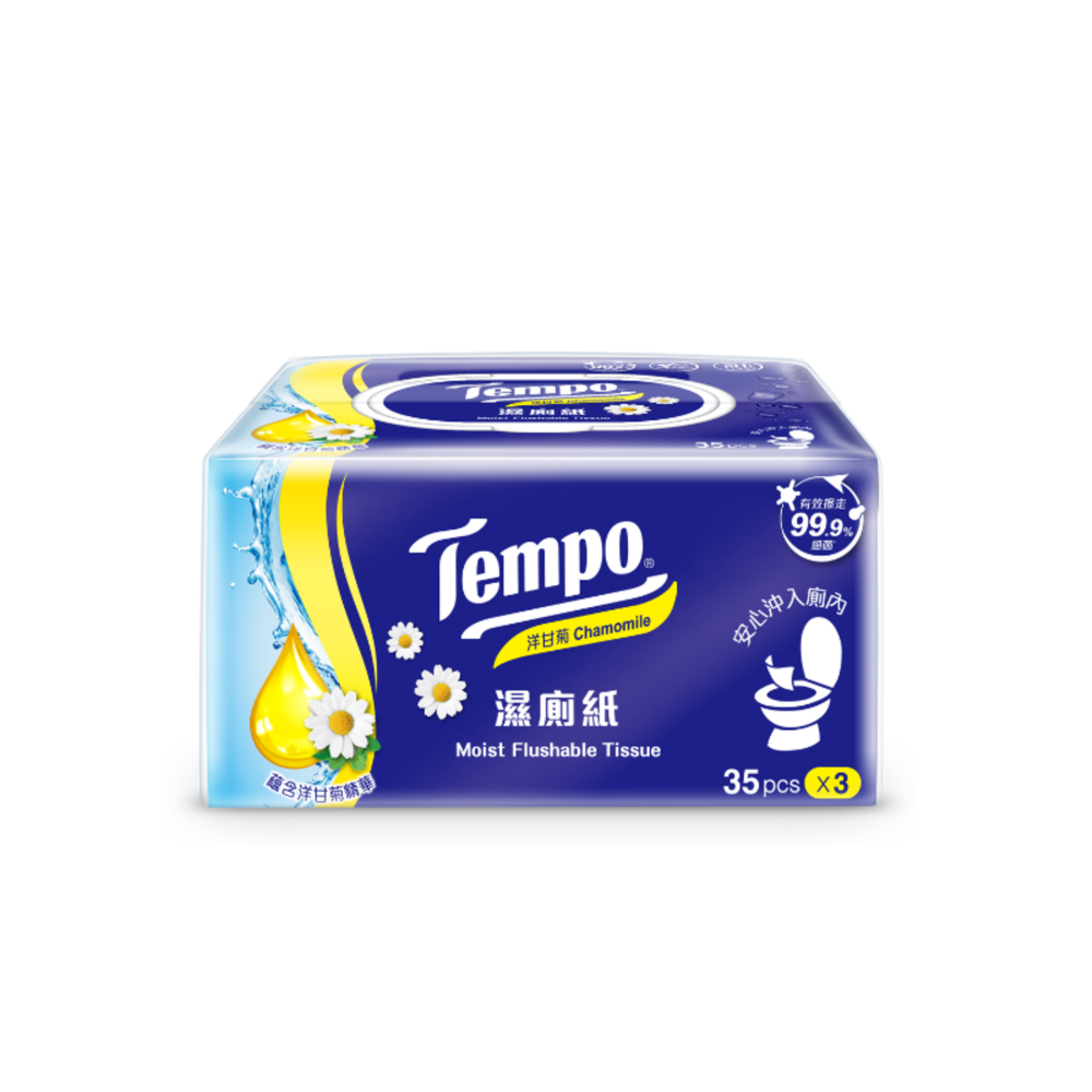 Tempo Moist Flushable Tissue, , large