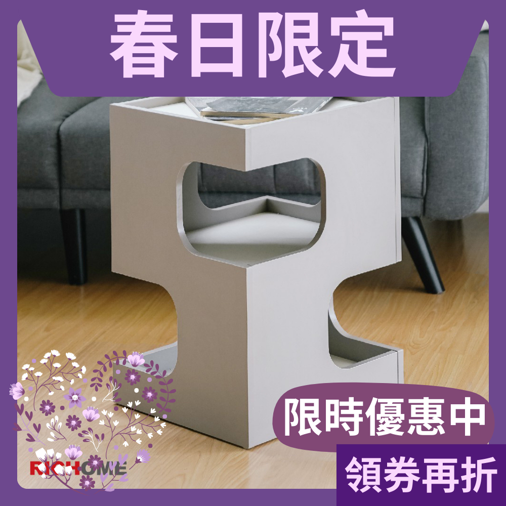 邊櫃 邊桌 邊几 收納櫃 床頭櫃 奶茶色 貓跳台 多功能貓屋 寵物櫃 貓咪躲藏櫃 韓風 韓系 TA487, 奶茶色, large