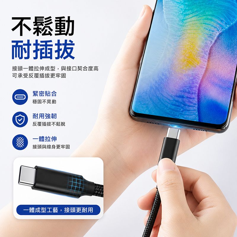 [翊承國際]【免運 + 贈品】6A二米磨砂編織手機閃充線, , large