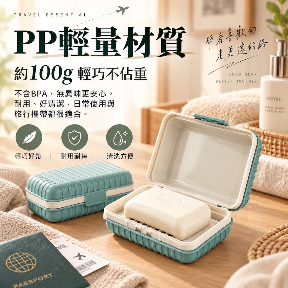 旅行皂盒 【3色可選】 行李箱肥皂盒 瀝水肥皂盒 隨身 密封防漏 不軟爛 加大尺寸 出國旅遊 露營必備 外宿族 學生宿舍, , large