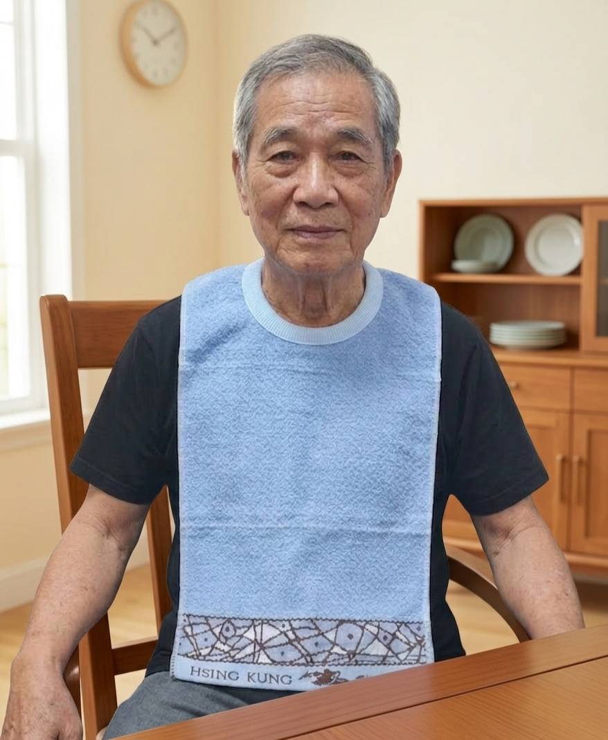 [Kaimei Cotton] Randomly excellent MIT made in Taiwan pure cotton breathable adult bib/spit napkin printed style, , large
