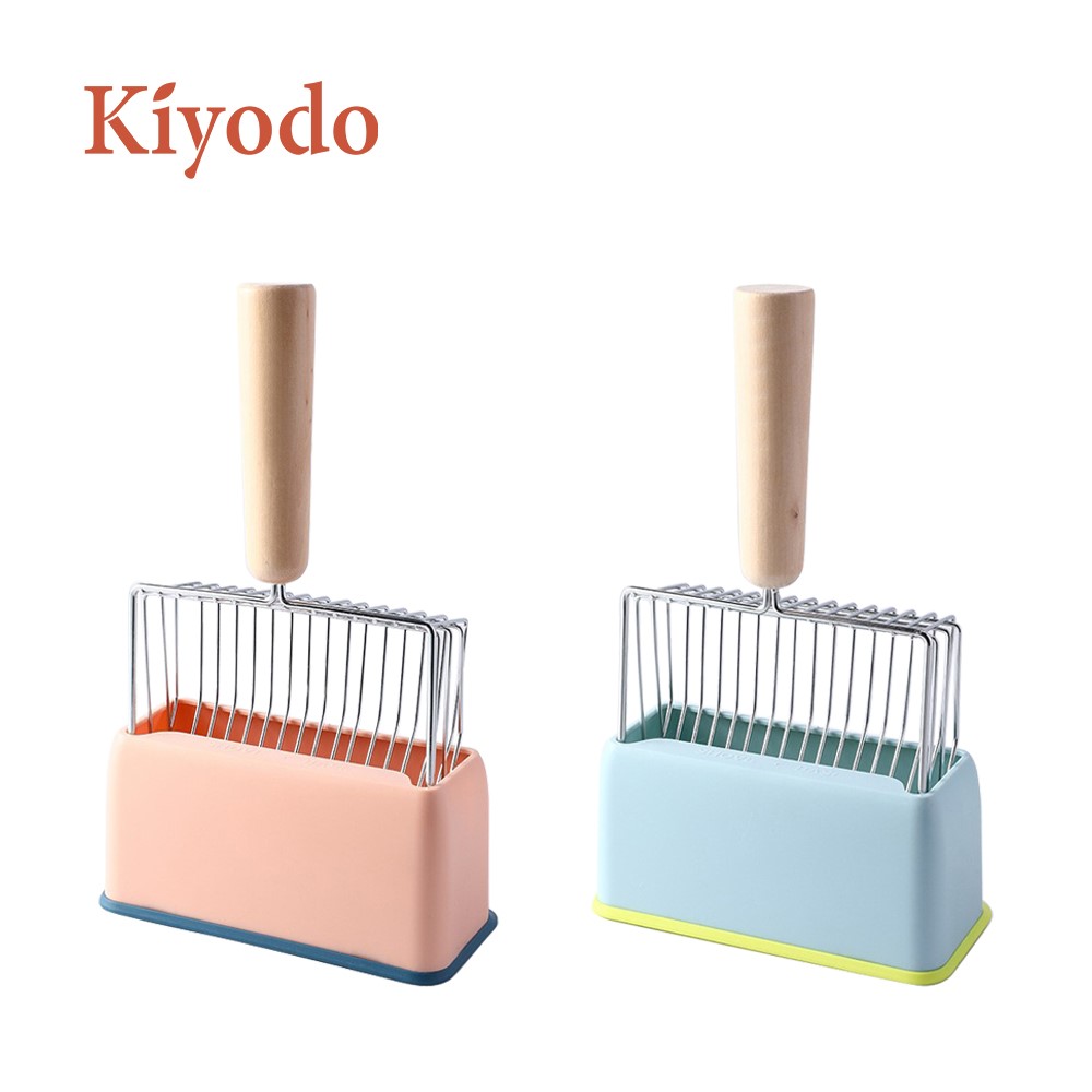 KIYODO不鏽鋼貓砂鏟-含座, , large