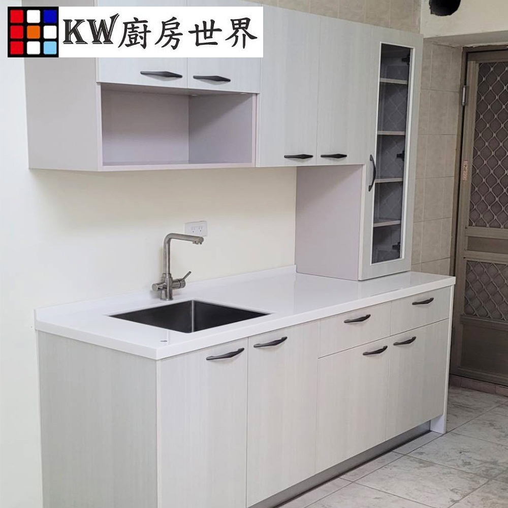 【KW廚房世界】系統廚具  客製化 184公分 廚櫃 工廠直營 一字型流理台  美耐門板, , large