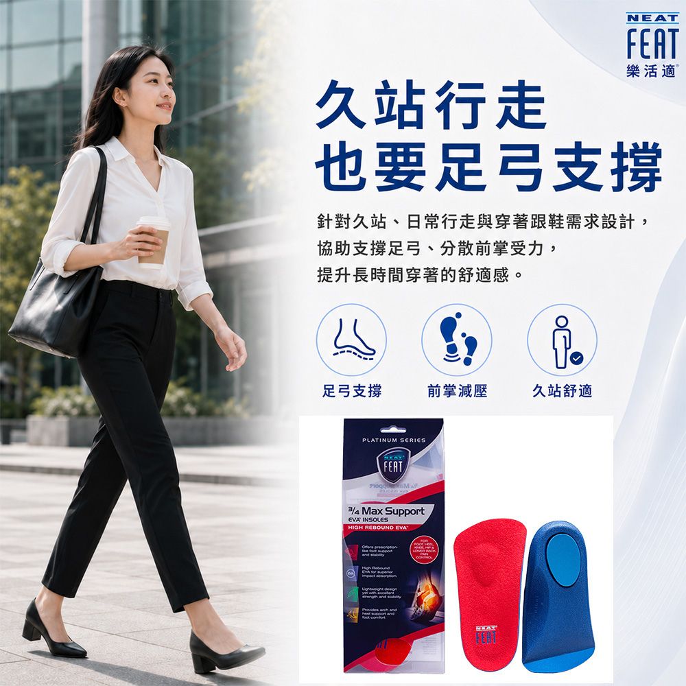  【心安購物】樂活適高效支撐足底筋膜炎3/4足弓鞋墊, , large