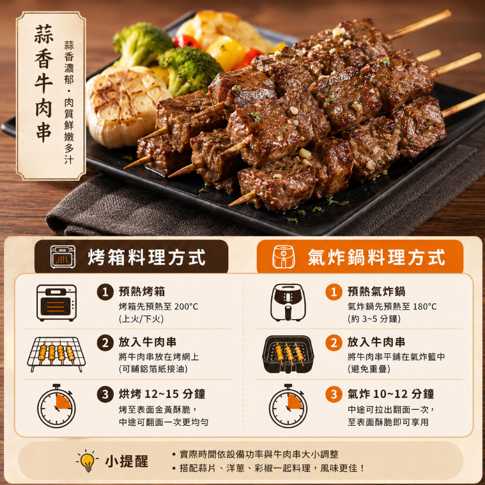 約克街肉舖 蒜香牛肉串3串(40g+-10%/串/3串1包)_任選, , large
