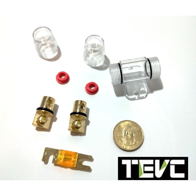 《tevc》ANS A2 一進一出 保險絲座 音響 改裝 單路保險絲座 熔絲型 ANL小號 20A~200A, , large