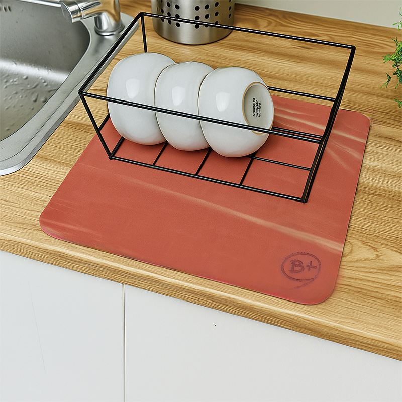 【Monster】 Soft Diatomaceous Earth Sink Draining Mat &ndash; 3mm Ultra-Thin, Set of 2 (30x30cm) &ndash; Camouflage Pink, , large