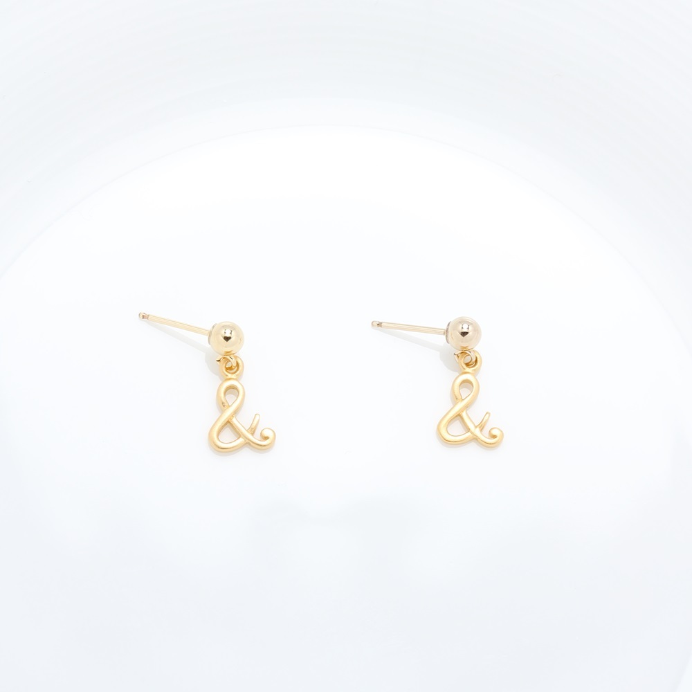 【Angel & Me】Love together & and s925 sterling silver 24k gold plated earrings, , large