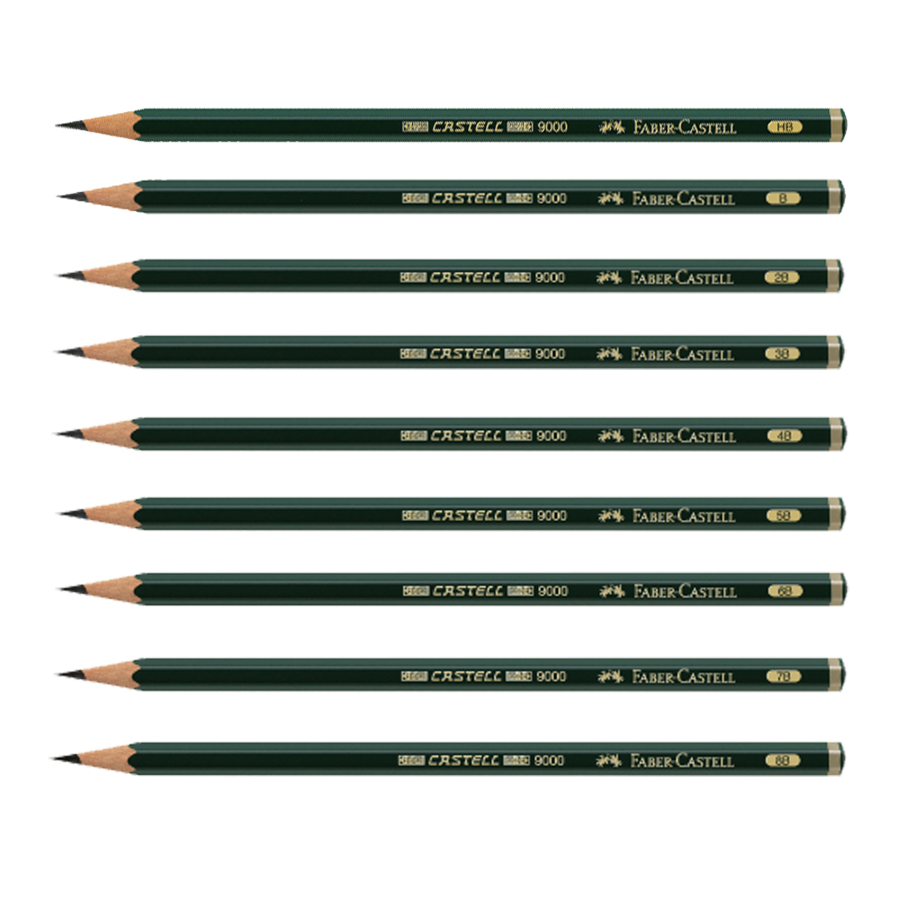 【Faber-Castell】輝柏 頂級素描繪圖9000鉛筆HB~H 12支入 / 盒 119000~119011  -  多款可選, , large