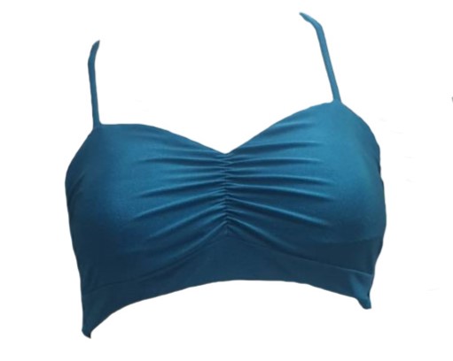 QXHEE.T.Made in Taiwan, front wrinkled shape, drag bust and back cross high waist swimsuit (fresh leaf/apple green/indigo blue/show off red) ready for sale, , large