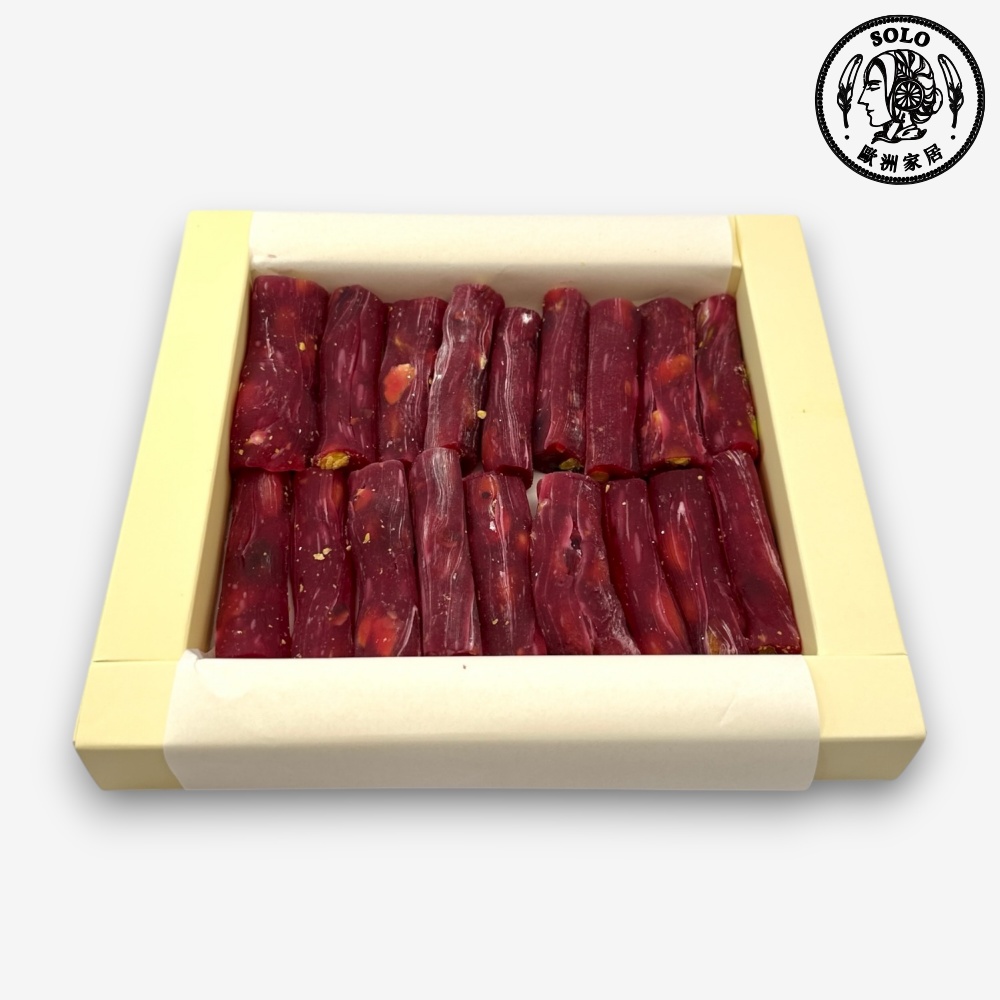 [SOLO Vintage] Pomegranate & Pistachio Turkish Delight Finger Rolls Box 300g Natural Ingredients Made in Turkey, , large
