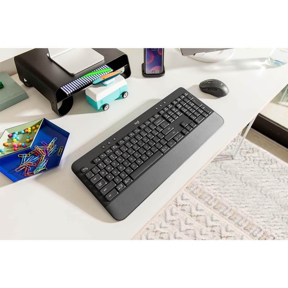 【 Logitech 羅技 】K650 石墨灰 舒適 靜音 防濺灑 無線 鍵盤, , large