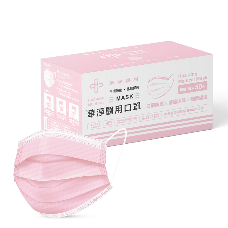 Medical Face Mask  For  Adults- Pink, , large