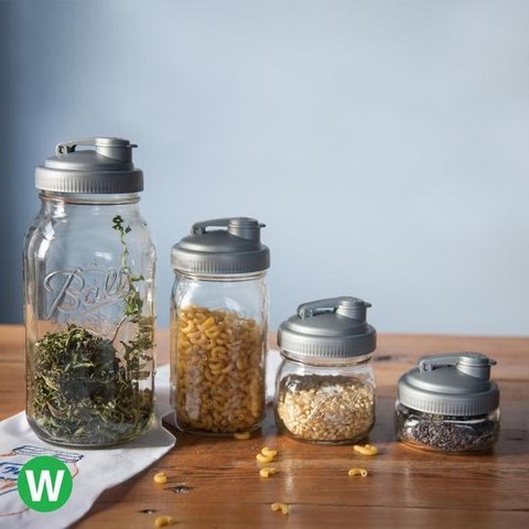 reCAP&reg; Mason Jars Lid POUR cap Wide Mouth-Silver, , large