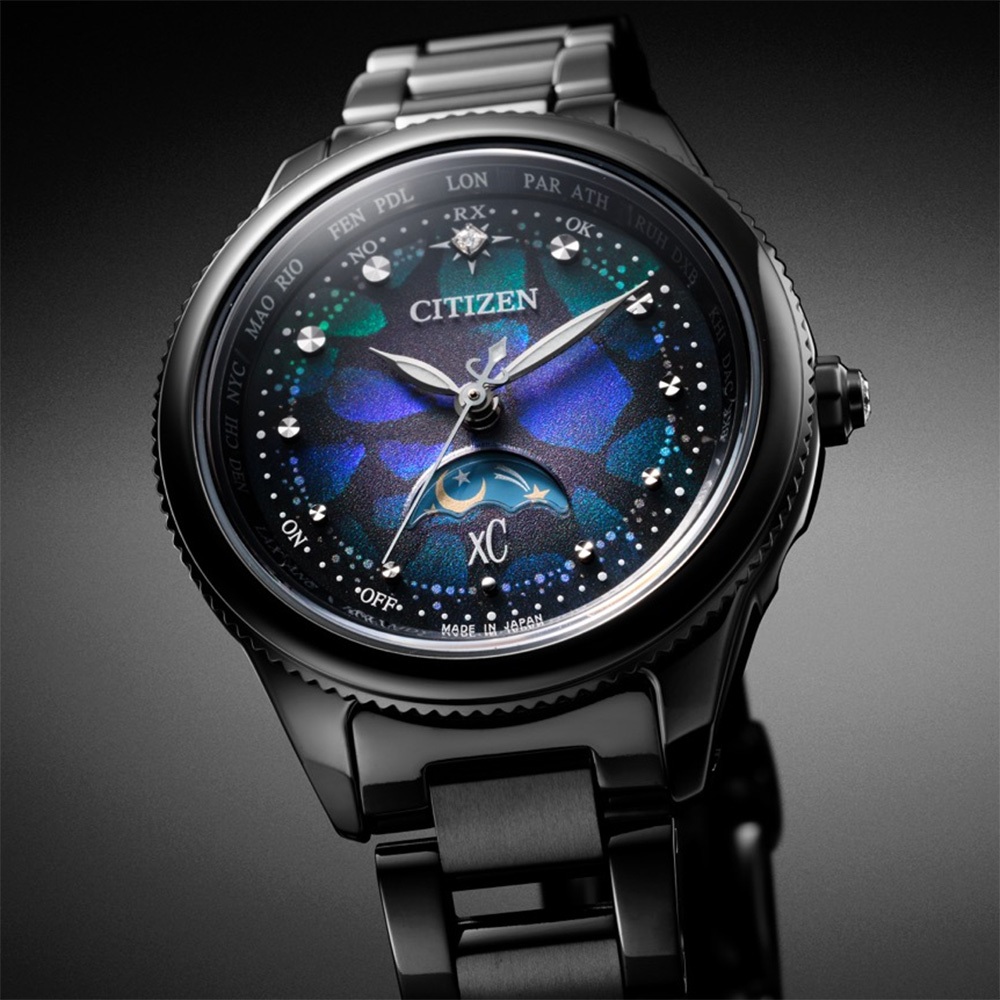 CITIZEN 星辰 100週年限量宇宙幻彩 xC 鈦金屬光動能電波女錶 EE1008-56E, , large