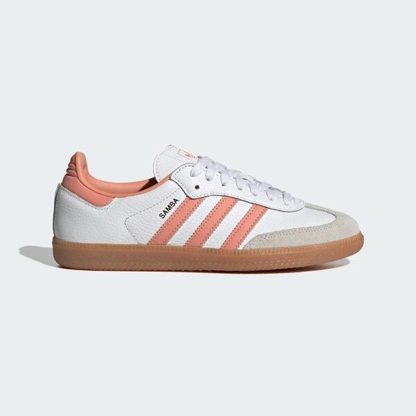 Kixpress-Adidas Samba OG W 女 運動休閒鞋 復古 德訓鞋 舒適 百搭 膠底 白 橘 [IG5932], , large