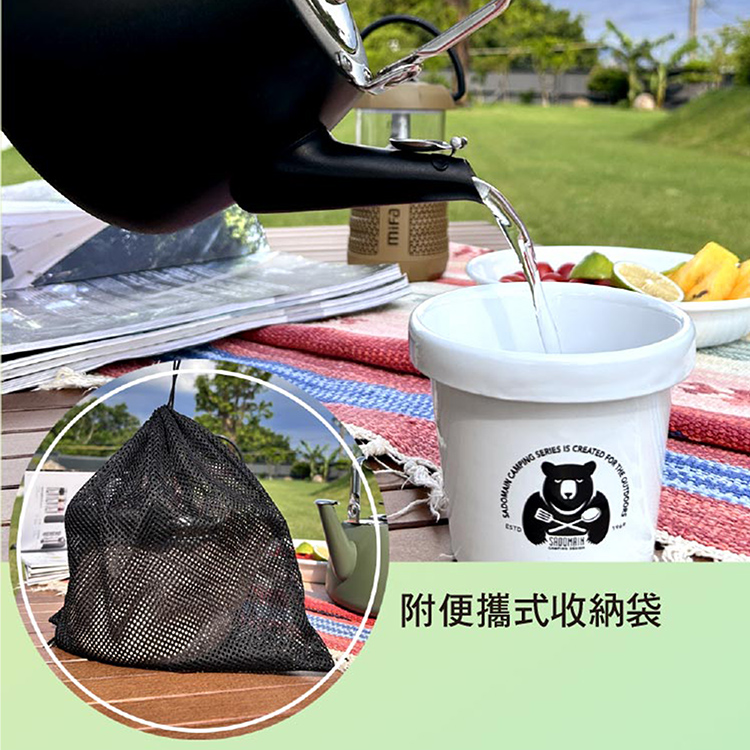 仙德曼露營304不鏽鋼風琴壺-1.5L-霧綠色-1支, , large