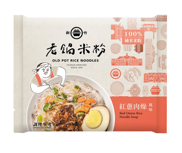 【老鍋米粉】即時沖泡米粉系列 純米紅蔥肉燥風味湯米粉 65gx4入/袋裝, , large