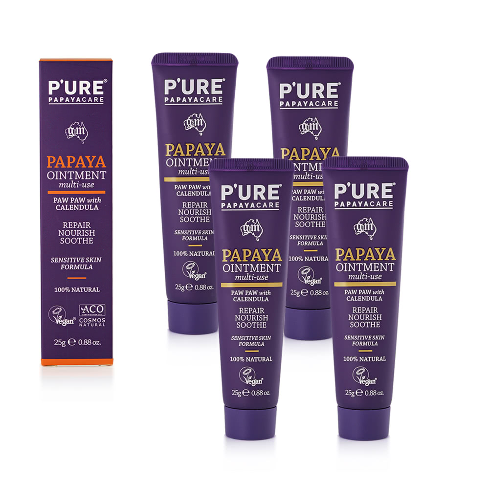 【澳洲Pure Papayacare】木瓜軟膏含金盞花(4入組 25g/條), , large