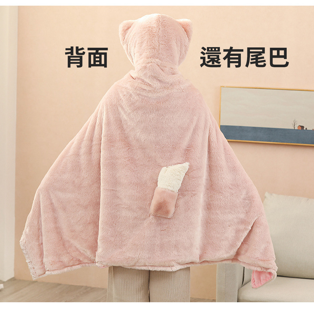 LinaBell Lazy Blanket &ndash; Pink Fox Design, Cozy Home Shawl, Perfect for Gifts & Gift Exchange 🎁, , large