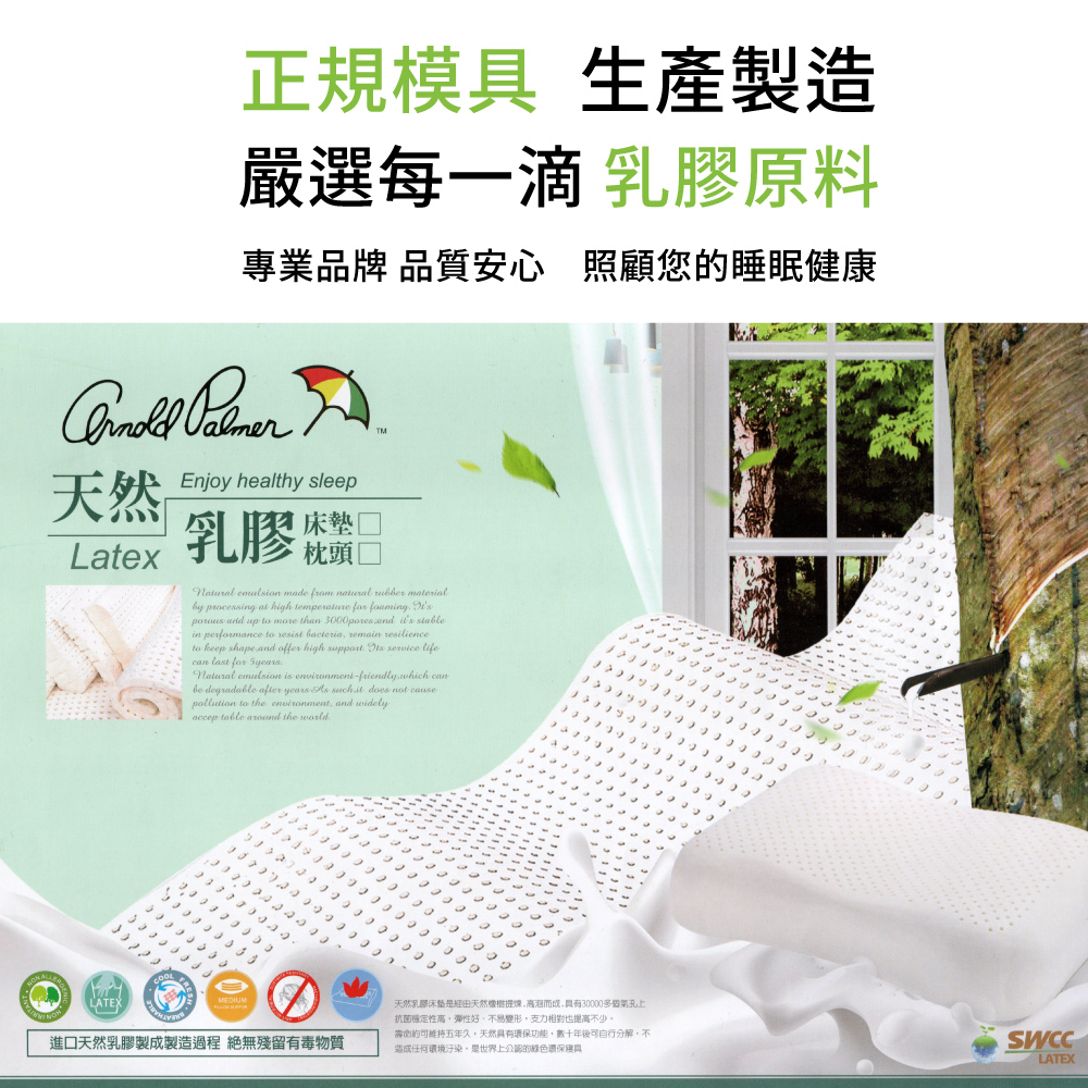 【Arnold Palmer雨傘牌】台製防蟎抗菌 天然乳膠床墊 多尺寸任選, , large