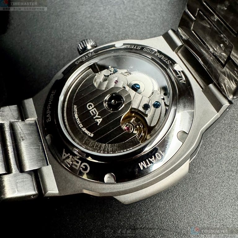 [星晴錶業]GEYA手錶,42mm,G78152GRR紅色錶面銀錶殼銀色精鋼錶帶款, , large