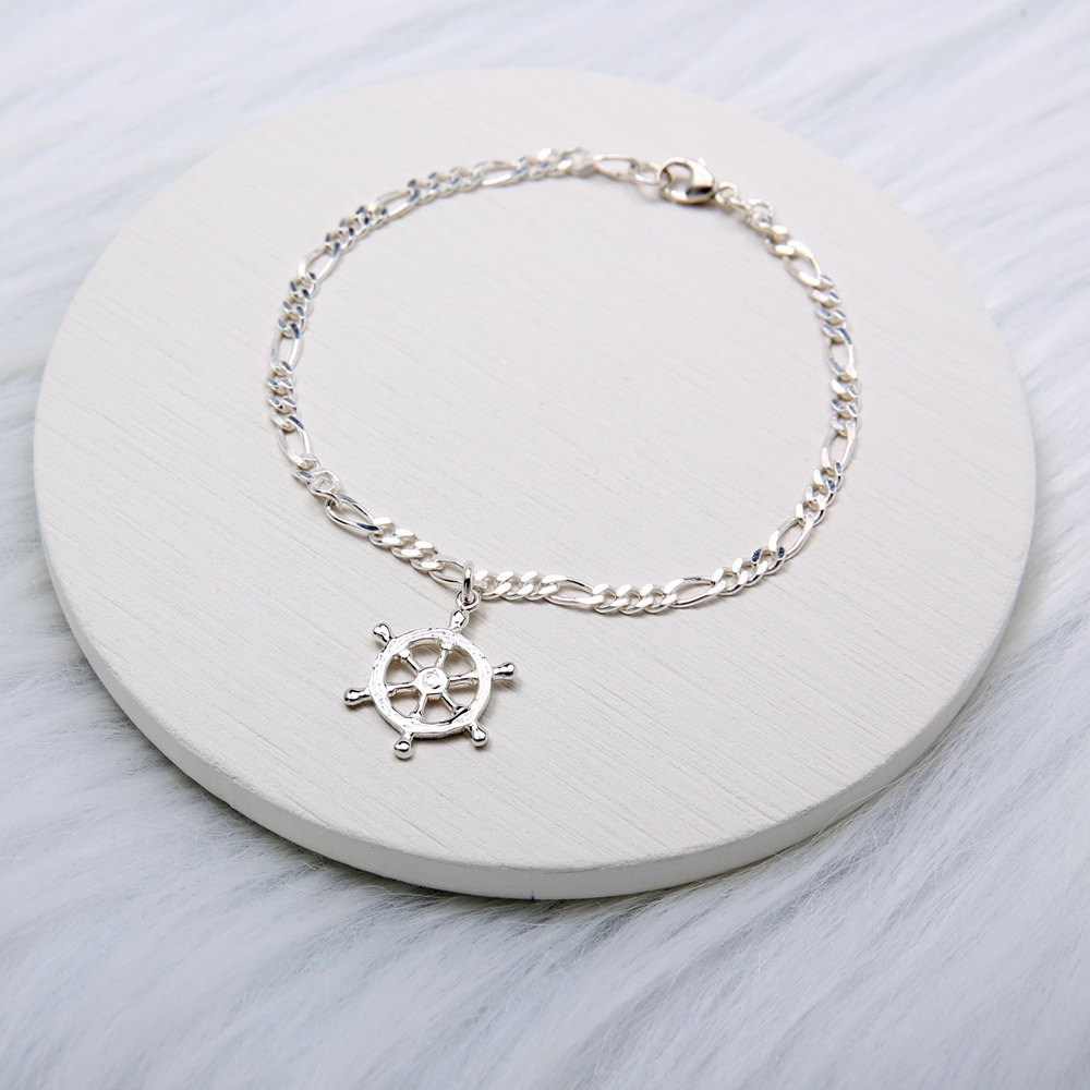 【Angel & Me】Ship Wheel s925 sterling silver bracelet Birthday Christmas gift, , large