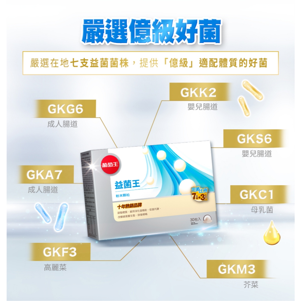 【葡萄王】 益菌王粉末顆粒30包x4盒 共120包 (益生菌 鳳梨酵素), , large