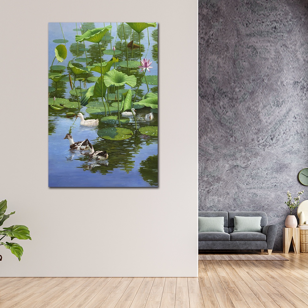 【御畫房】春水遊 國家一級畫師手繪油畫60&times;90cm(VF-27), , large